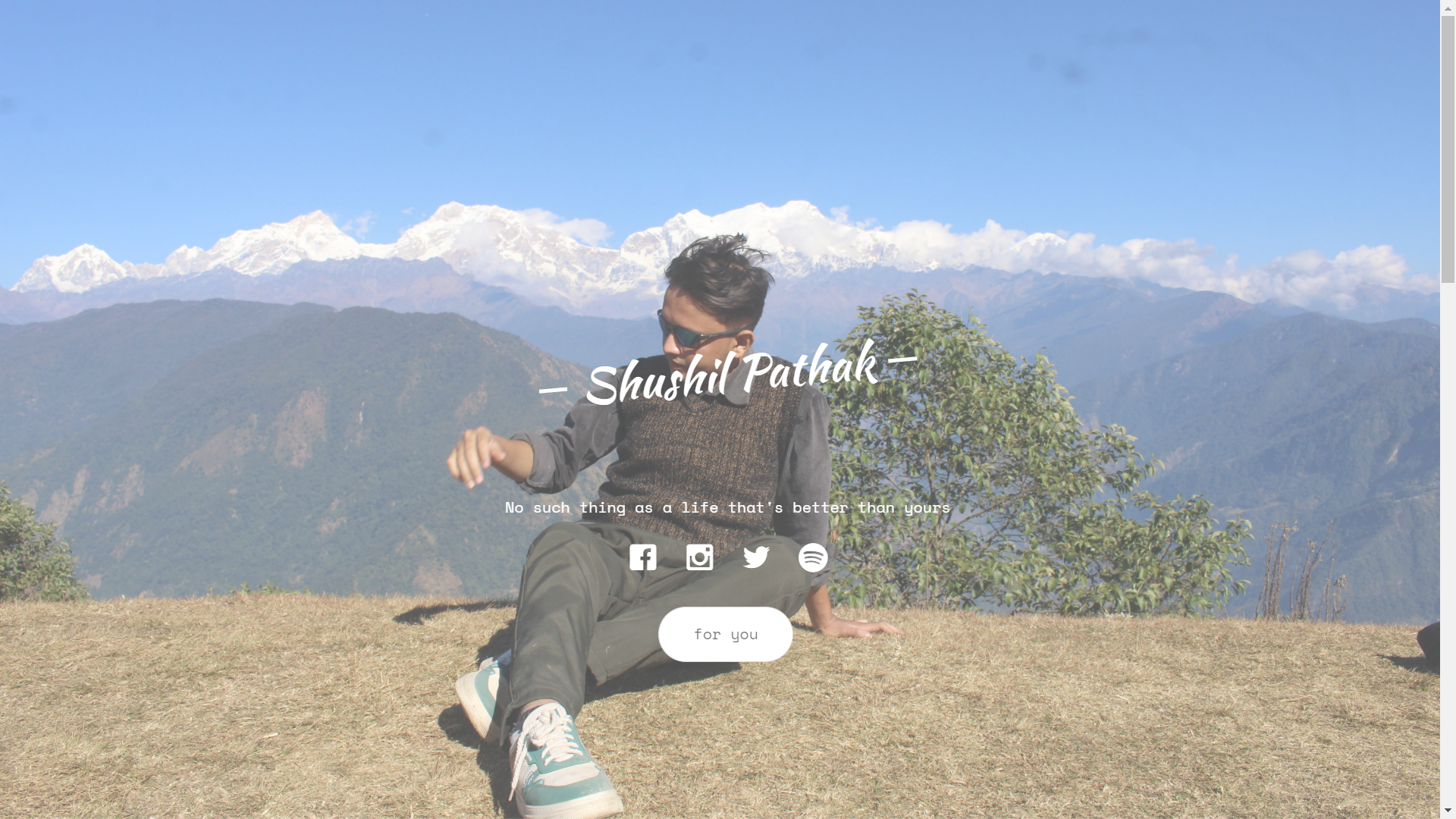 Sushil Pathak - screenshot of the website on desktop, dark interface, clean layout